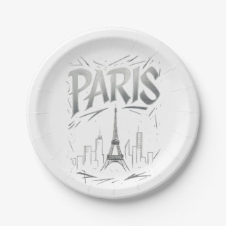 Prato De Papel Paris Perfect Party (paper plate)