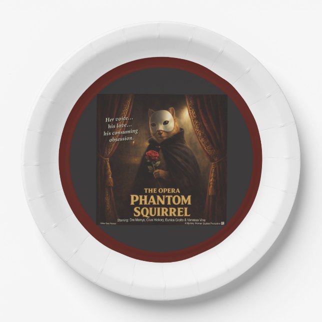 Prato De Papel Paródia de Esquilo Fantasma da Ópera (Frente)