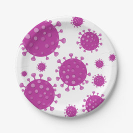 Prato De Papel Partícula Viral Roxa