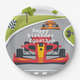 Prato De Papel Partido aniversário de 3 anos de Carro Race Vermel