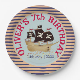 Prato De Papel Partido Aniversário de criança de Entrega Pirata
