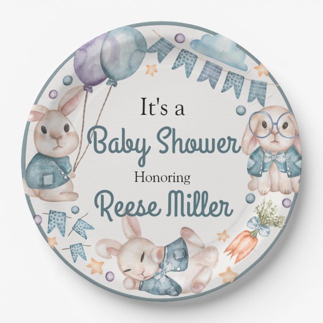 Prato De Papel Partido Chá de fraldas Selgle Safari Greenery (Frente)