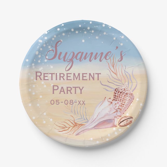 Prato De Papel Partido Costeiro de Praia de Retirement (Frente)