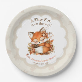 Prato De Papel Partido Cozy Autumn Fox Chá de fraldas Cozy Woodla