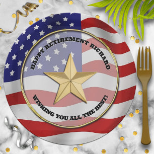 Prato De Papel Partido da Reforma Militar Dourada Star