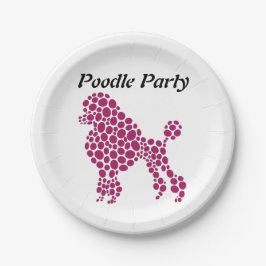 Prato De Papel Partido de Poodle de Nome Personalizado
