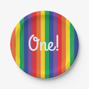 Prato De Papel Partido de primeiro aniversario bonito do