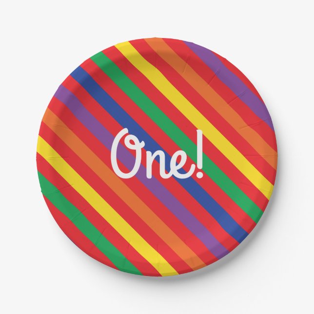 Prato De Papel Partido de primeiro aniversario bonito do (Frente)