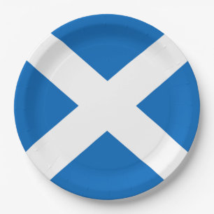 Prato De Papel Partido de Saltire do Scottish