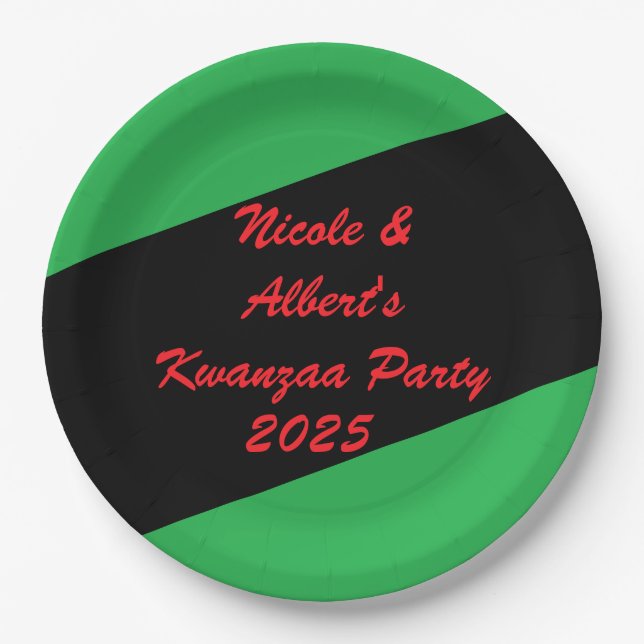Prato De Papel Partido do Janto legal Kwanzaa (Frente)