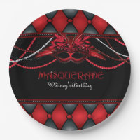 Partido do mascarada, o vermelho & o preto placa