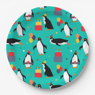 Prato De Papel Partido do pinguim