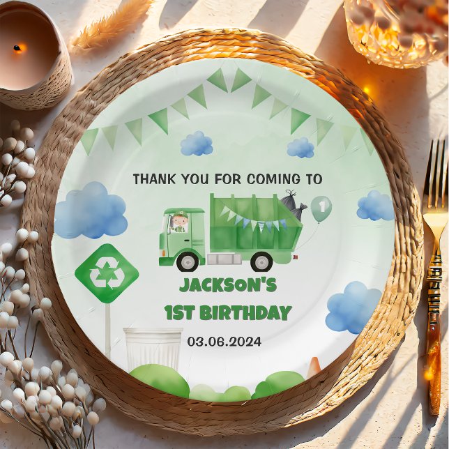 Prato De Papel Partido do primeiro aniversario de Lixo (Criador carregado)