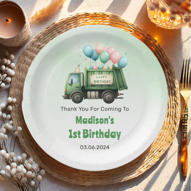 Prato De Papel Partido do primeiro aniversario de Lixo (Criador carregado)