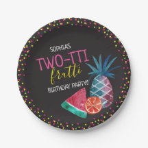 Partido do segundo aniversário Frutti Watercolor,