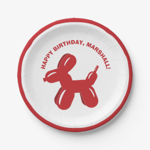 Prato De Papel Partido Personalizado Animal do Red Dog Balloon