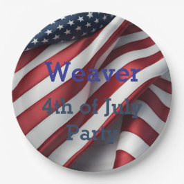 Prato De Papel Partido Personalizado em 4 de julho