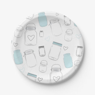 Prato De Papel Partido Rustic Country Mason Jars