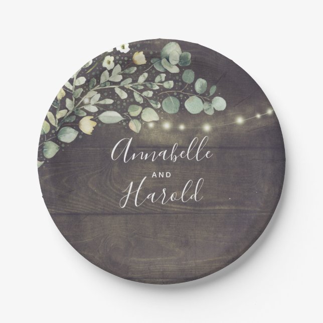 Prato De Papel Partido Rustic Greenery Countryside (Frente)