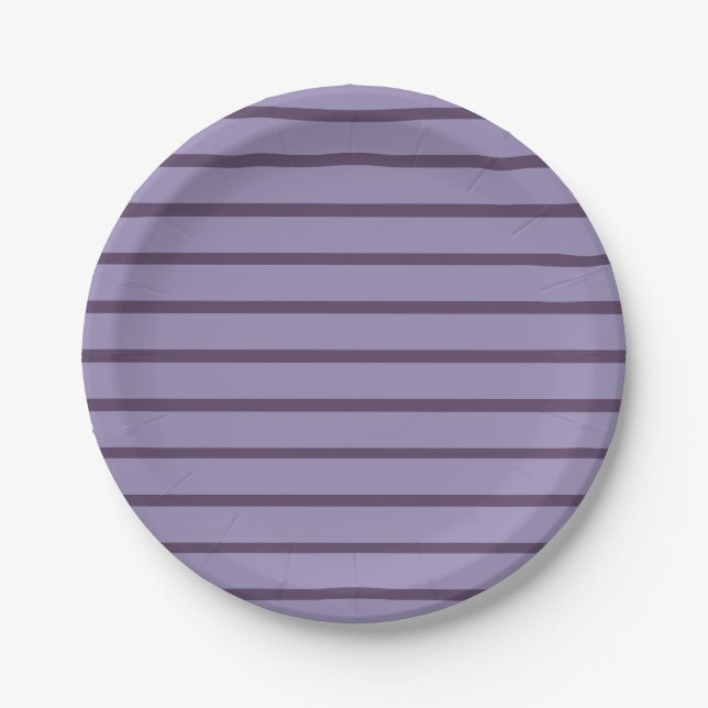 Prato De Papel Partido Stripes Roxo (Frente)