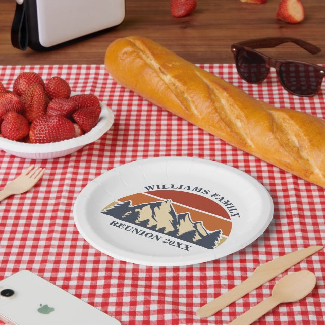 Prato De Papel Partido Sunset Mountain da Reunião da Família Pers (Piquenique)