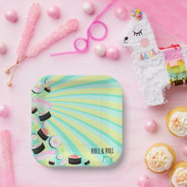 Prato De Papel Partido Sushi