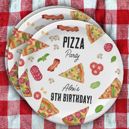 Prato De Papel Partido Tema da Pizza - Festa de Aniversário de cr