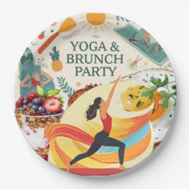 Prato De Papel Partido Yoga e Brunch