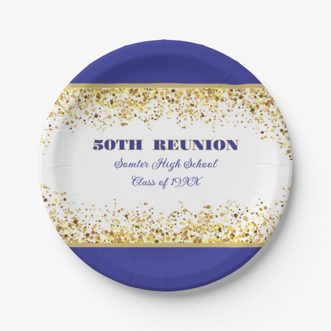 Prato De Papel Party! 50th Class Reunion custom  (Frente)