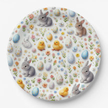Party Paper Plates – Bunnies, Eggs, Chicks