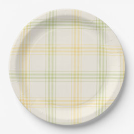Prato De Papel Party Plate | Lime & Lemon Plaid | Gin & Tonic