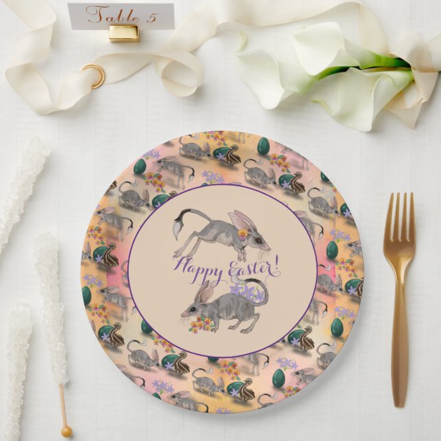 Prato De Papel Páscoa Bilby & Australian Flowers Felz pascoa (Casamento)