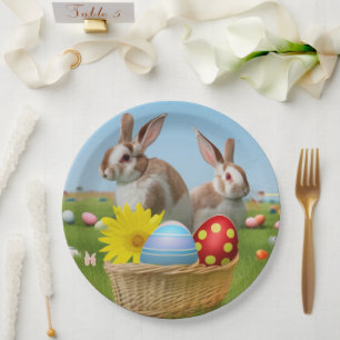 Prato De Papel Páscoa coelhinho bonitinho por um humor positivo