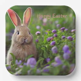 Prato De Papel Páscoa de coelhinho bonito