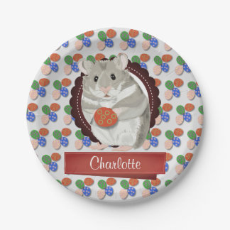 Prato De Papel Páscoa de Hamster de Meninas Personalizadas