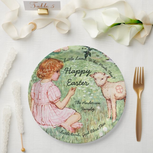 Prato De Papel Páscoa de Vintage Personalizada (Casamento)