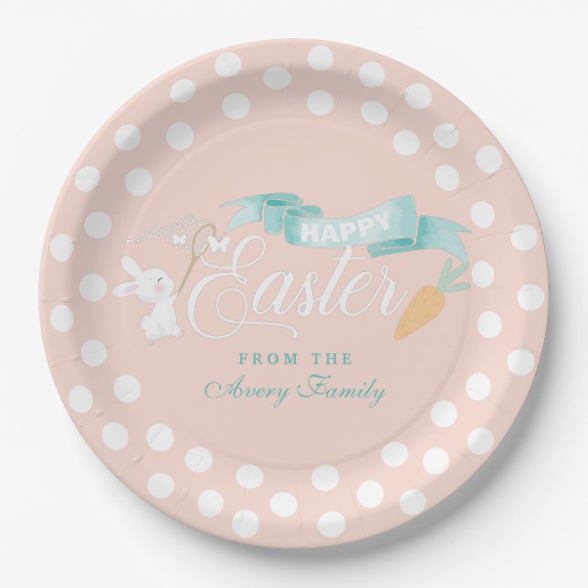 Prato De Papel Páscoa Personalizada Custa (Frente)