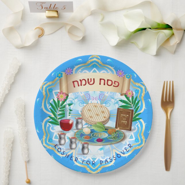 Prato De Papel Páscoa Seder Kosher Pesach (Casamento)