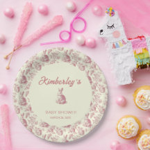 Páscoa Toile Floral Girl Chá de fraldas