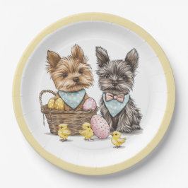 Prato De Papel Páscoa Yorkshire Terrier Dogs