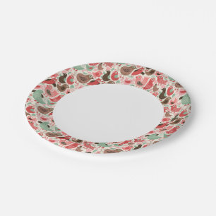 Prato De Papel passado com aves bonitas