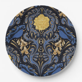 Prato De Papel Pássaro Azul