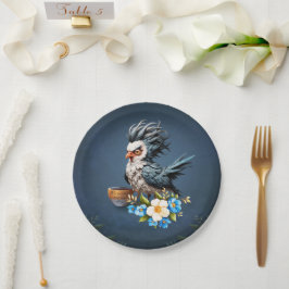 Prato De Papel Pássaro rabugento na segunda.