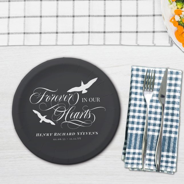 Prato De Papel Pássaros Brancos Carvões Para Sempre No Nosso Fune (Criador carregado)