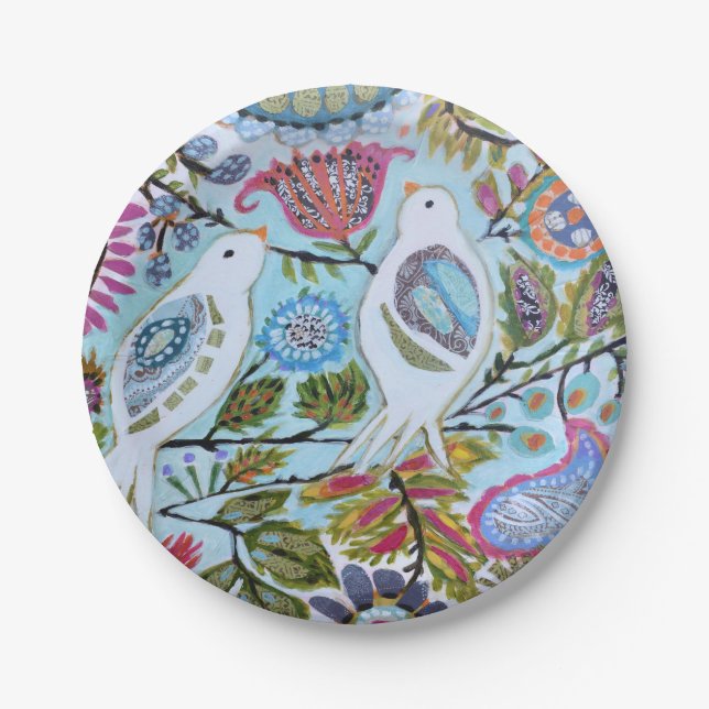 Prato De Papel Pássaros de Papel I (Frente)