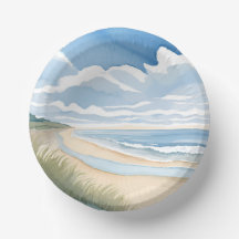Passeio pela Praia | Aquarela de Oceano Costeiro