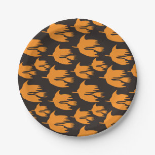 Prato De Papel Passo de Broca à Noite - padrão de Halloween perfe
