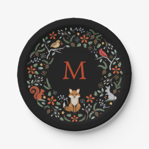 Prato De Papel Pasta de papel monograma em madeira