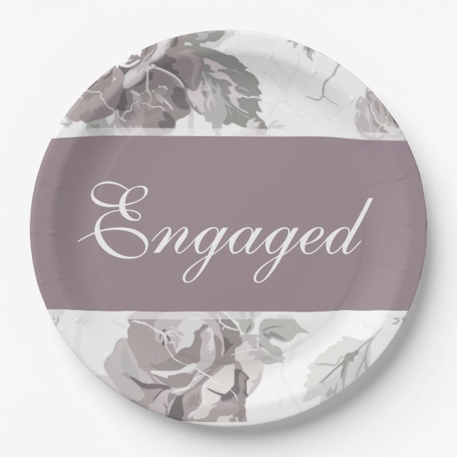 Prato De Papel Pasta de papel rosa rosa pincelada antiga (Frente)