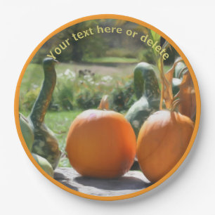 Prato De Papel Pastas E Pumpkins Fall Art Personalised Party